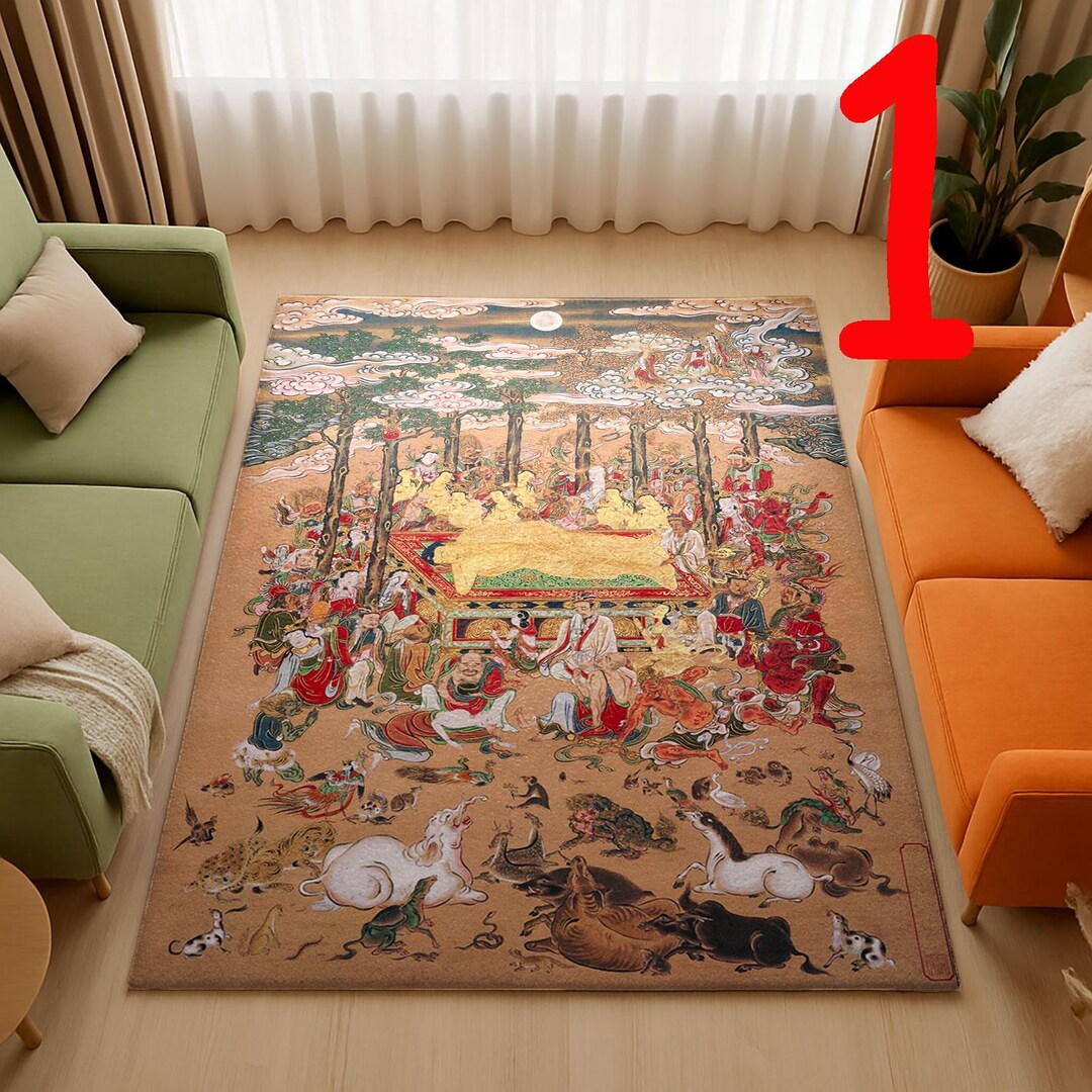Hanabusa Itcho Buddha Rug: Parinirvana of Sakyamuni Asian Art, 2 ...