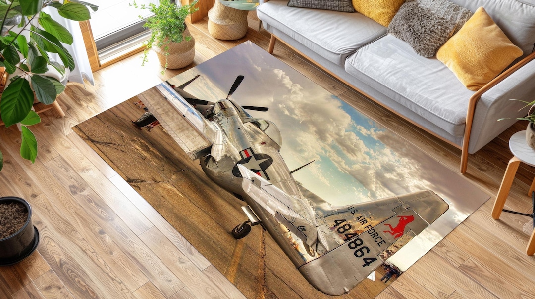 Millitary Rugs Vintage Air Force Plane Rug: Military Aviation Decor - Etsy