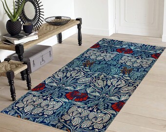 Alfombra William Morris Tulip & Rose: Alfombra vintage de bambú