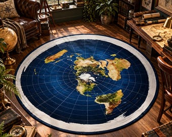 Flat Earth Map Rug: Alexander Gleason World Map Tapestry, 2 Variation