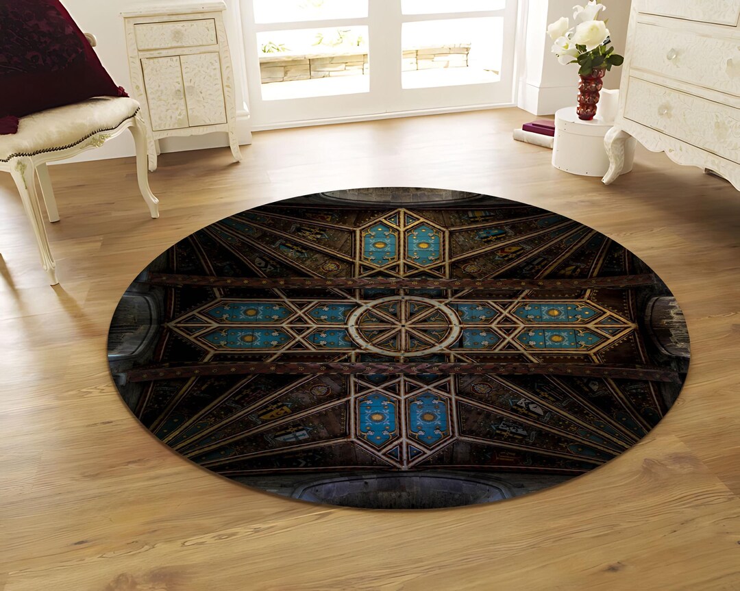 Blue and Brown Cross Digital Wallpaper. Ancient Retro Decor,prayer Rugs ...