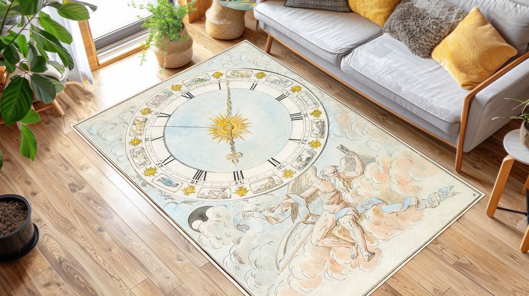 Zodiac Clock Rug: Washable Bamboo Astrology Rug - Etsy