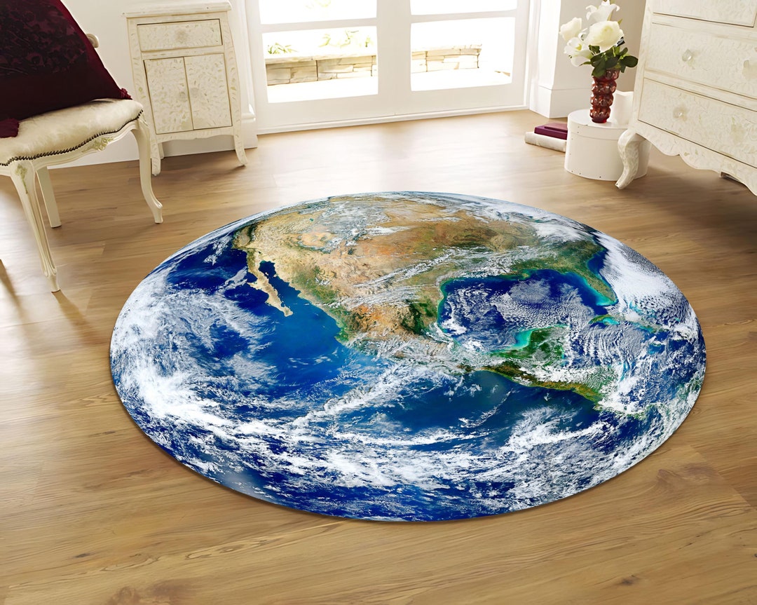 Blue Marble Earth Globe Rug: NASA Space View, Kids Room Decor - Etsy