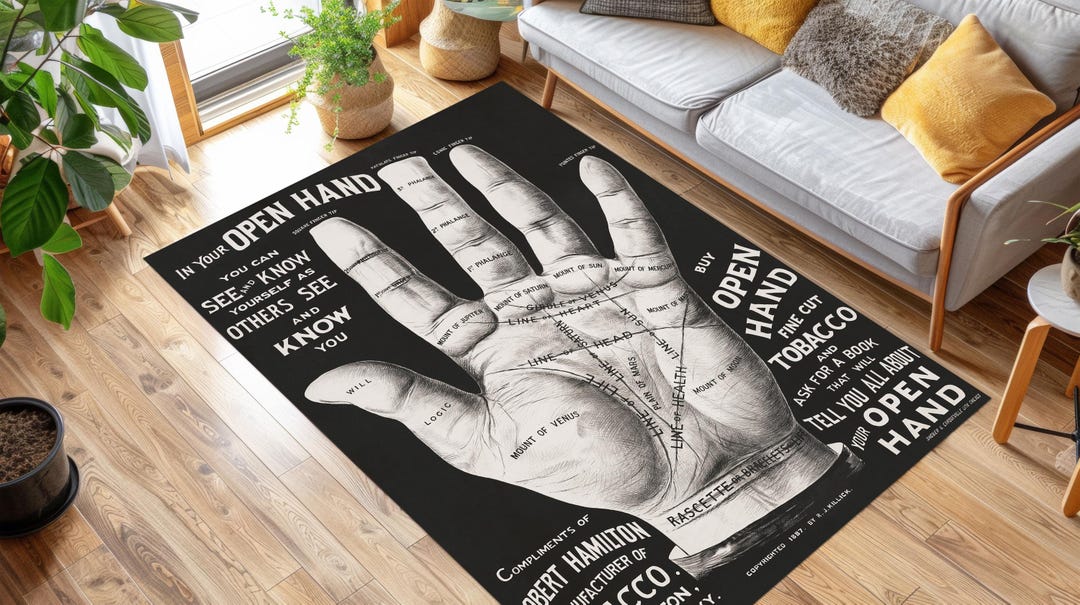 Reading Rug Drawing Open Hand,palm Reading,rawpixel. Bamboo Rug,palm Reading Rug,palmistry ...