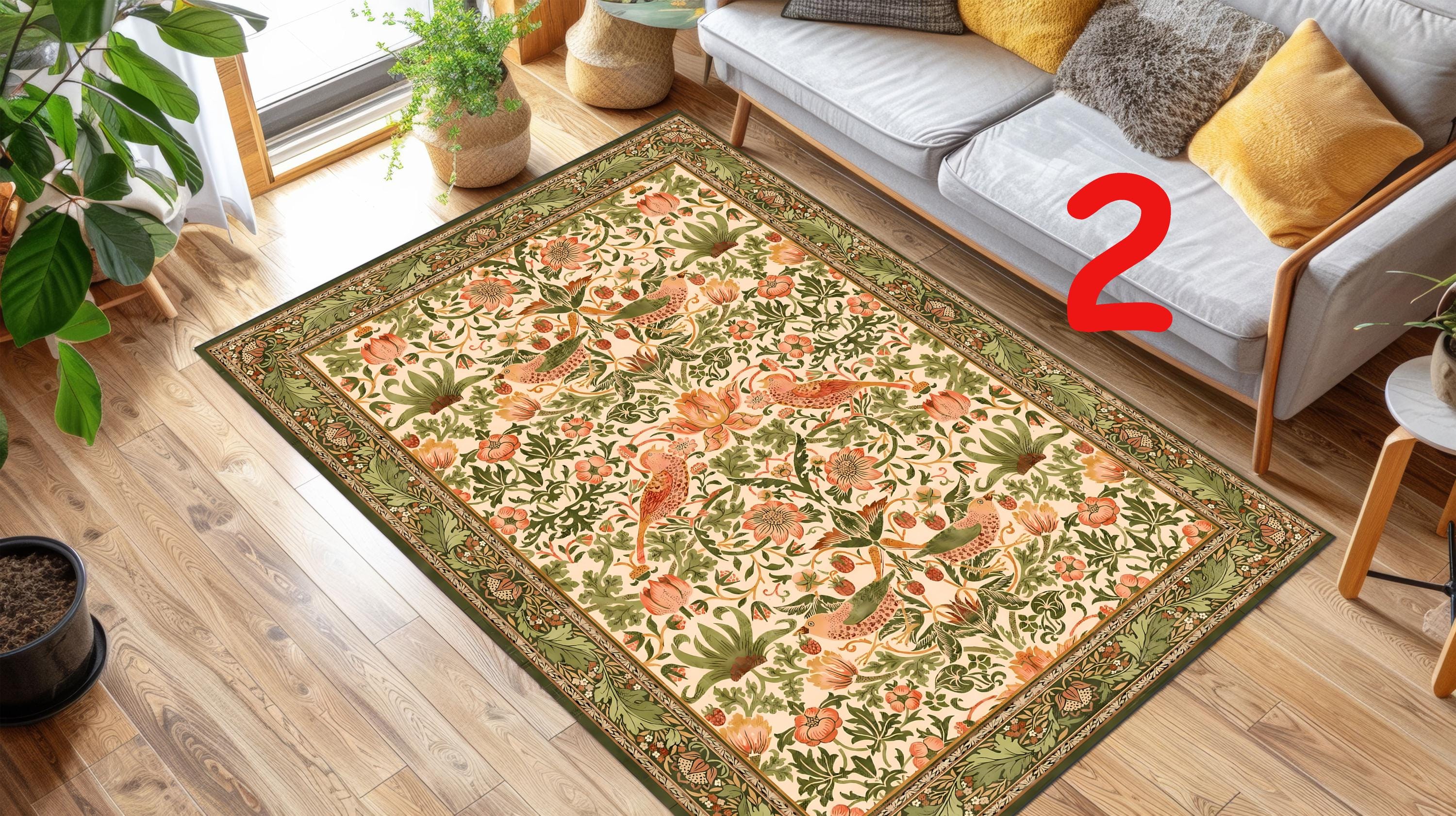 Stawberry Rug William Morris Strawberry Thief Rug: Antique Victorian Floral Area Rugs ...
