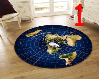 Flat Earth Map Rug: Alexander Gleason World Map Tapestry, 2 Variation