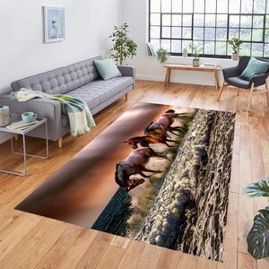 Running White Australian Horses, Themed Rug,cool Rug,running Horses ...