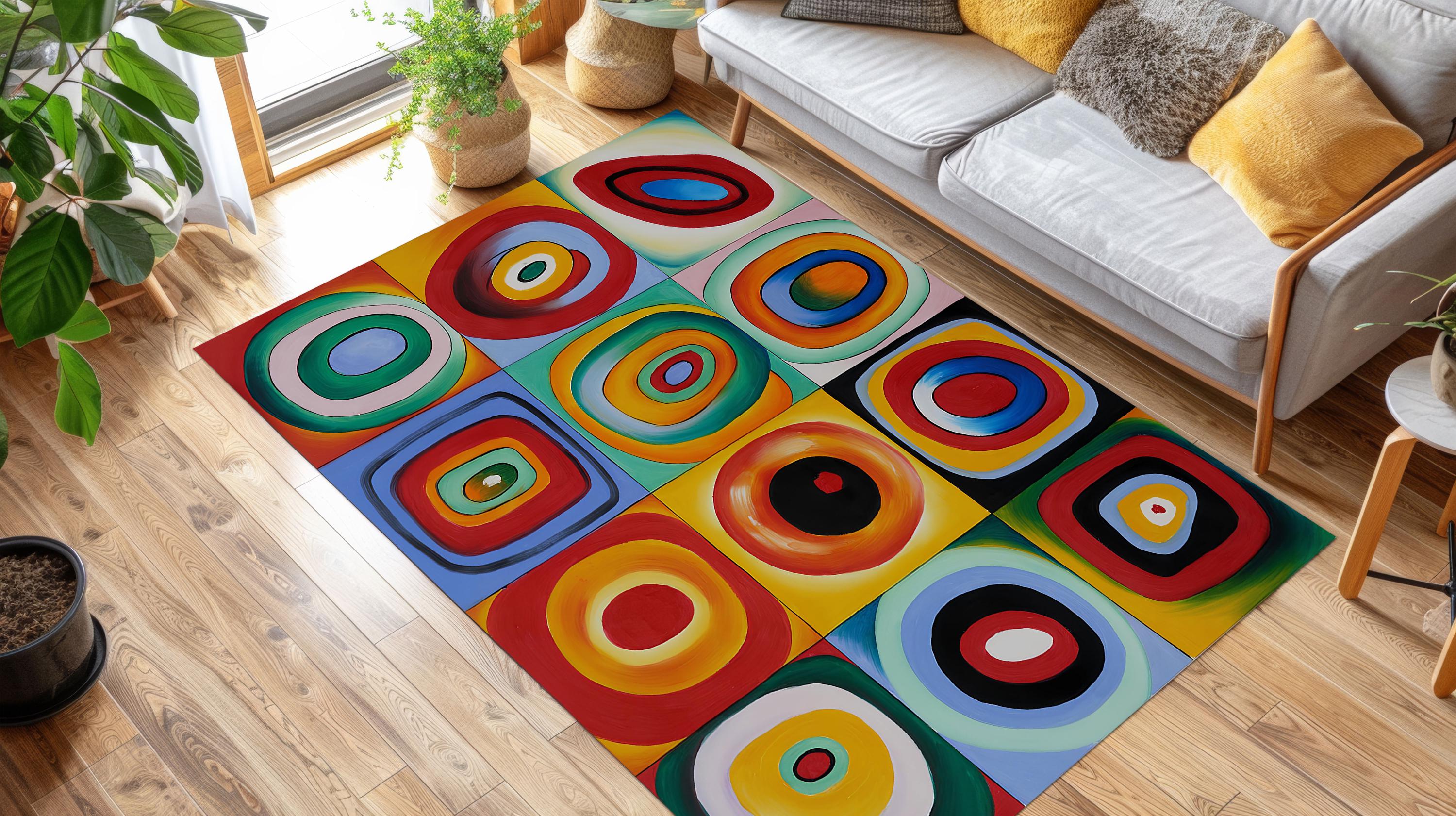 Study Rugs Kandinsky Color Study Rug: Abstract Art Bamboo Area Rug - Etsy
