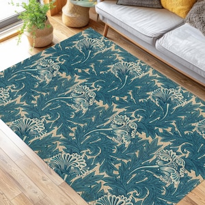 William Morris Tulip Rug: Modern Bamboo Area Rug