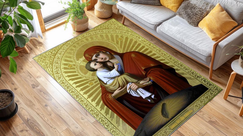 Jesus Rugs Graphics Jesus and Mary Icon Kilim: Catholic Art Rug - Etsy