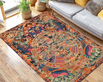 Buddha Rug: Tibetan Mandala Art, Meditation Decor
