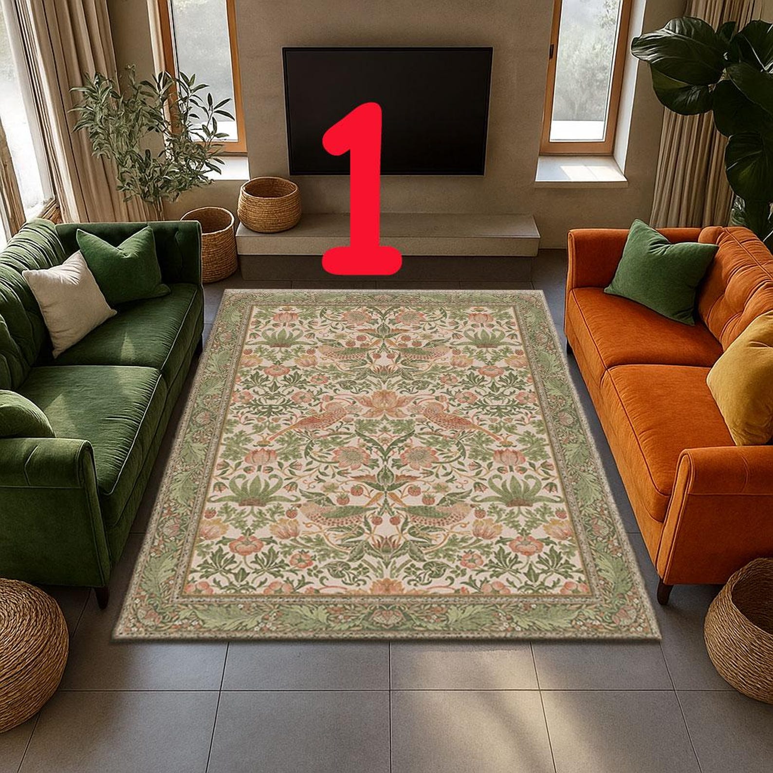 Stawberry Rug William Morris Strawberry Thief Rug: Antique Victorian Floral Area Rugs ...