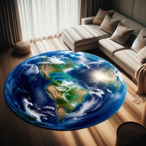 Nasa Rug Round Round Earth Map Rug: NASA Space Image Art - Etsy