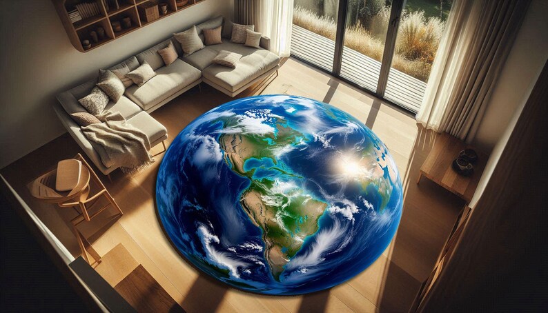Nasa Rug Round Round Earth Map Rug: NASA Space Image Art - Etsy