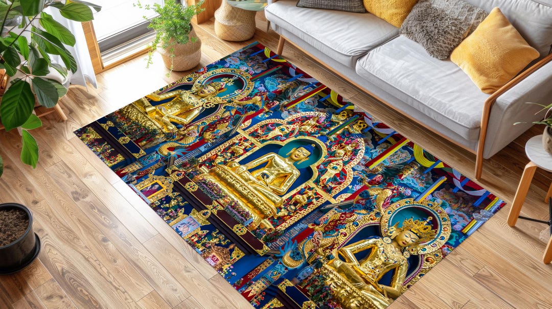 Namdroling Monastery Golden Temple.buddha Rug, Asian Area Rug, Tibetan ...