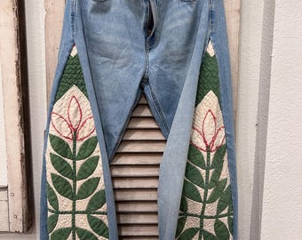 Cute Vintage Quilt Jeans size 6