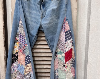 Cute Vintage Quilt Jeans size 6