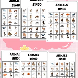 Jogo de Bingo de Animais para Imprimir | Cartões de Bingo Divertidos e Educativos para Crianças | Download Instantâneo em PDF | Aprendizagem Montessori e em Casa