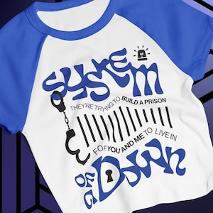 System of a Down Prison Song Baby Tee, Y2K Metal Band Top