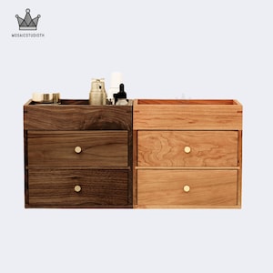 for Women Wooden Organizer with 3 Drawers for,Women's Jewelry Collection,Personalized Jewelry Box,Rings Necklaces Earrings Compartments