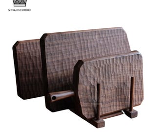 Handgemaakte kleine snijplank, zwarte walnoot snijplank, fruitschaal massief hout, massief houten snijplank, walnoot of kersen minibord