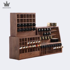 Lipstick Box, Lip Glaze Box, Lipstick Organizers, Black Walnut Wood Lipstick Storage Rack, Lipstick Storage, Makeup Beauty Box,Gift for Wife