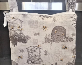 Honey Bee Home Decor Hanging Kitchen Wet Bag or Swim Bag or Cloth Diaper Bag, Unpaper towel  bag