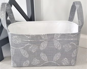 Gray Fabric Storage or Organizer Basket, Storage Bin