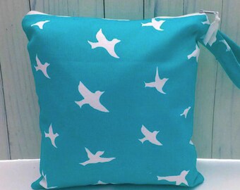 Turquoise Wet Bag for Wet Swimsuits or Cloth Diapers