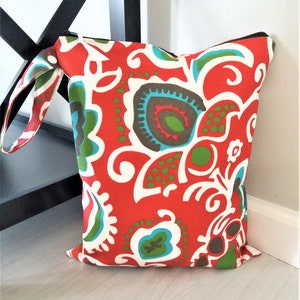 Red Kitchen Wet Bag or Swim Bag or Cloth Diaper Bag