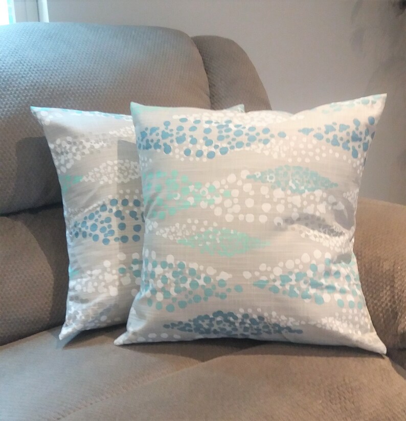 Gray and Blue Pillow Cover Home Decor Throw Pillow Gray - Etsy