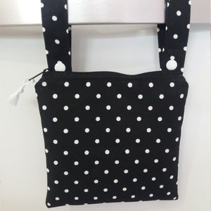 Polka Dot Wet Bag, Zippered Waterproof Bag, Cosmetic Bag,  Swimsuit Bag or  Cloth Diaper Bag