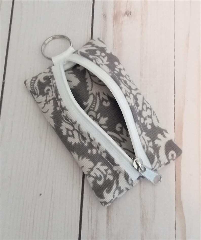 Tiny Zippered Keychain Pouch Earbud Case Tiny Keyring Coin Etsy