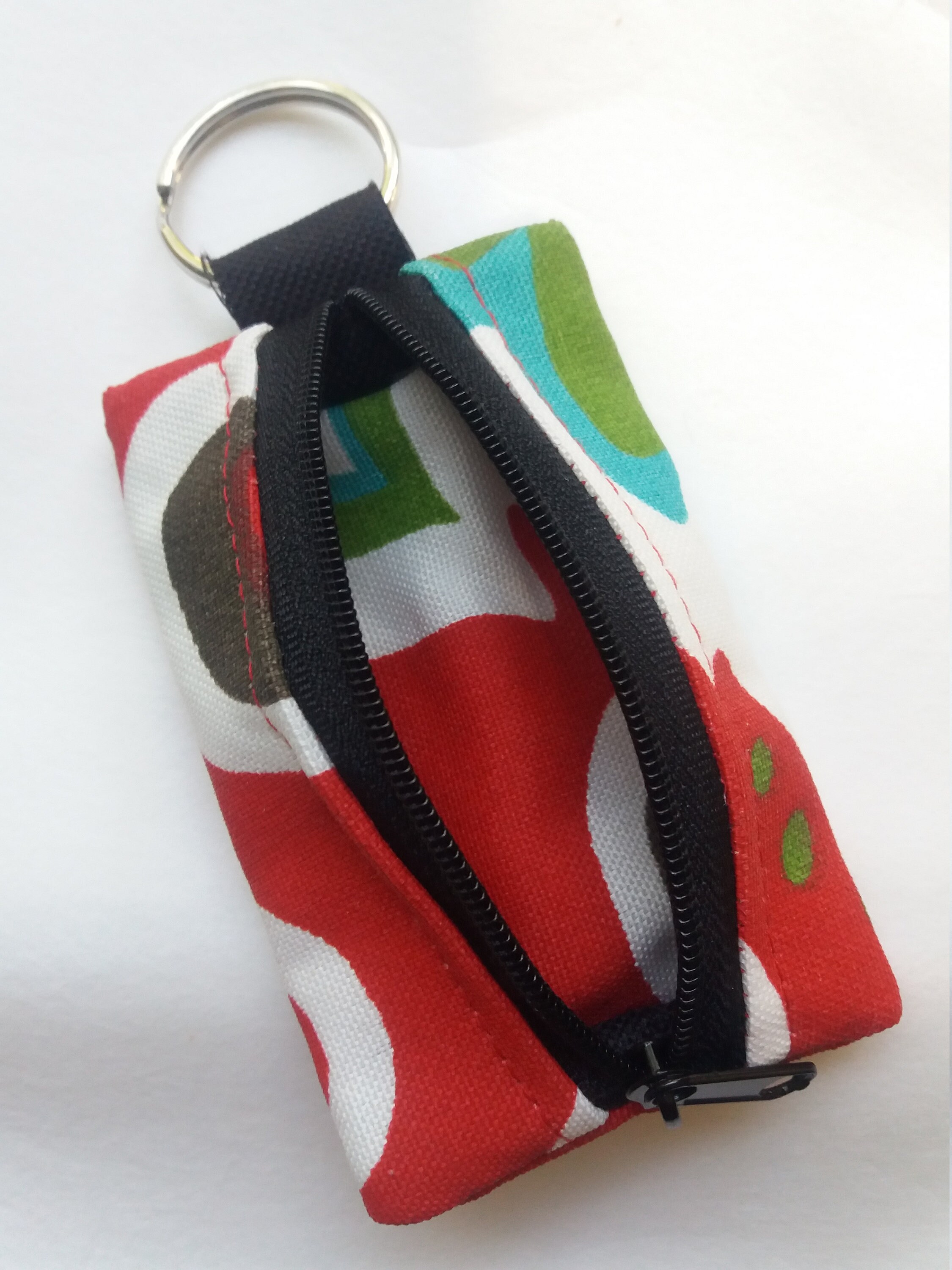Red Key Chain Coin Pouch Key Ring Zippered Pouch Earbud Etsy UK