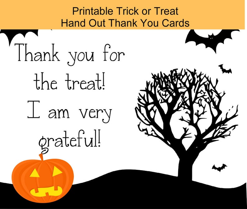Halloween Electronic Down load Printable, Trick or Address Thank yourself Card, Printable Halloween Playing cards, Printable Youngsters Trick or Address photo regarding Free Printable Halloween Cards called Halloween Electronic Obtain Printable, Trick or Deal with Thank yourself Card, Printable Halloween Playing cards, Printable Young children Trick or Deal with