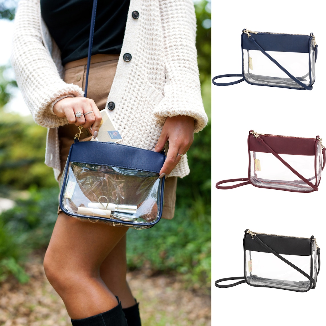 Monogrammed Clear stadium bag Purse See through purse for Etsy