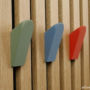 Akustischer Lamellenwandhaken - Kein Bohren Geometrischer Kleider- und Handtuchhalter für Holzplatten - Modernes Design - Dreieckiger Stil