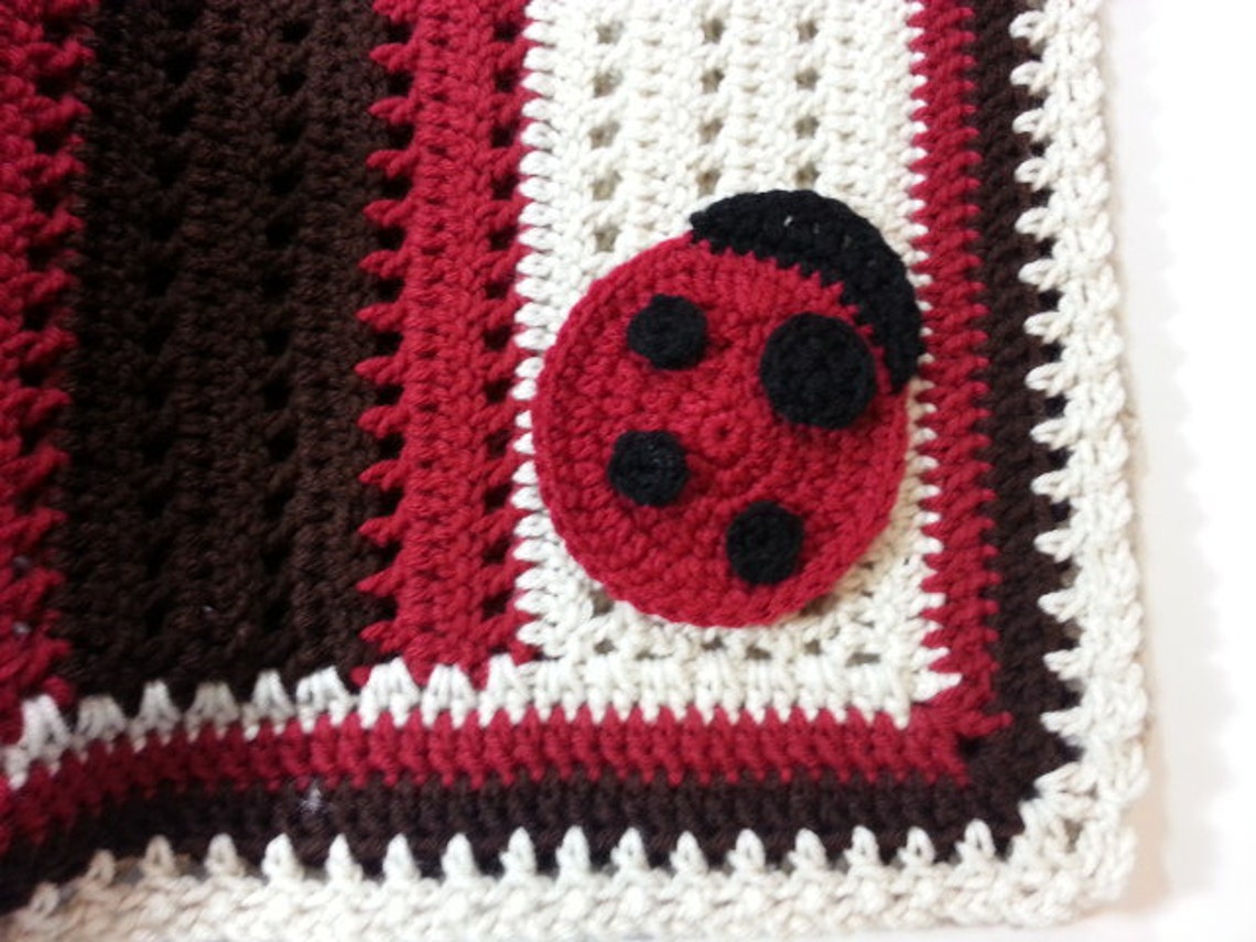 PATTERN Crochet Baby Ladybug Receiving Blanket Etsy