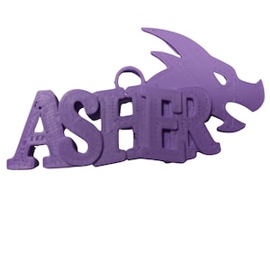 Personalized Name Dragon Ornament, Dragon Custom Name, Custom Name Tag, Made to Order
