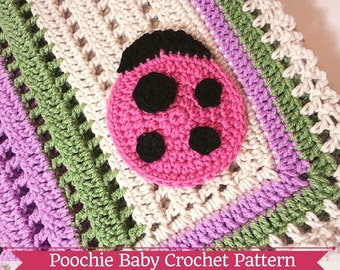 PATTERN - Crochet Baby Ladybug Receiving Blanket