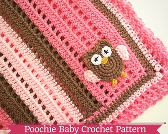 PATTERN - Crochet Baby Owl Blanket