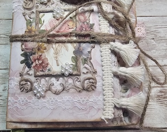 Handmade Junk Journal "Joy", One of a Kind, Scrapbook, Handcrafted Journal, Flip Flop Journal with 5 Signatures