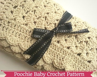 PATTERN - Crochet Fan Shell Pattern Receiving Blanket