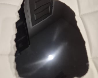 Black Obsidian Scrying Mirror 7.5x5 inch | Live Edge Polished Volcanic Glass Divination Mirror | 1.19 lbs