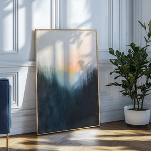 Groene woudkunst, kunst aan de muur, moderne muurkunst, abstracte kunstafdruk, moderne kunst voor thuis, woonkamerdecor, grote canvaskunst, kunstafdrukken