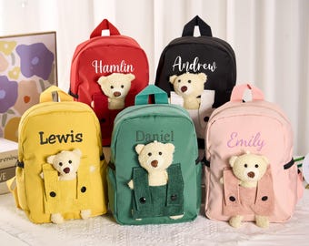 名入れ子供用リュック テディベアリュック 刺繍入り 幼児用スクールバッグ 幼児用リュック 新学期ギフト 子供用