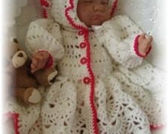Baby Crochet Pattern Jacket and Bonnet - Cara
