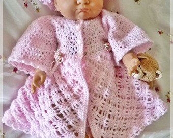New Design - Baby Crochet Pattern Jacket & Sun Hat Yelena
