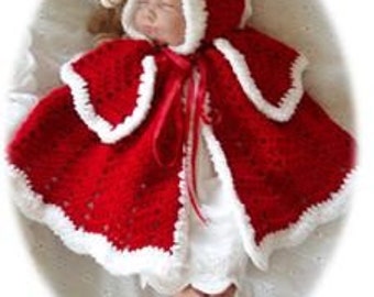 Baby Crochet Pattern Cape and Bonnet - Gabriella