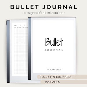 Bullet Journal for Remarkable 2, Dot Grid, Templates, Digital Notebook ,Hyperlinked Index, Undated, E-Ink Tablet, Minimalist Eink Notebook